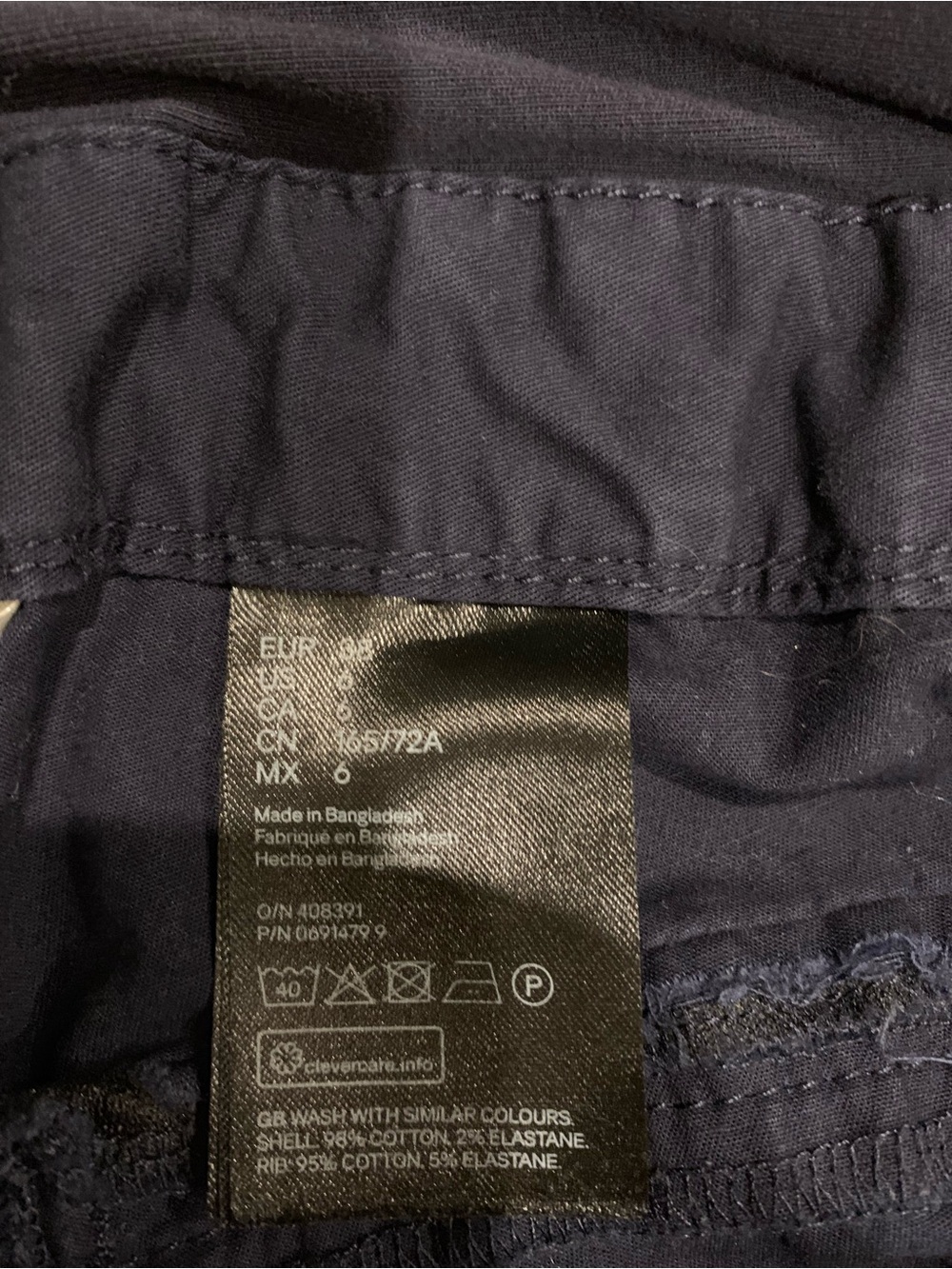 H&M Maternity Navy Chino Shorts Size 6 - Picture 4 of 6